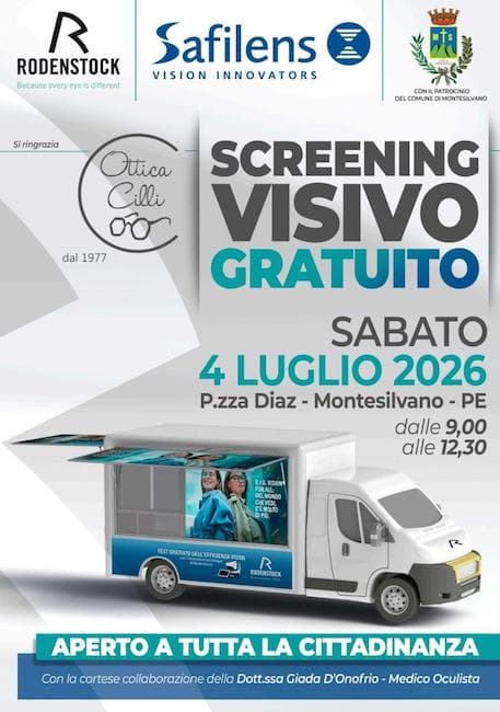 Screening visivi gratuiti a Montesilvano il 4 luglio