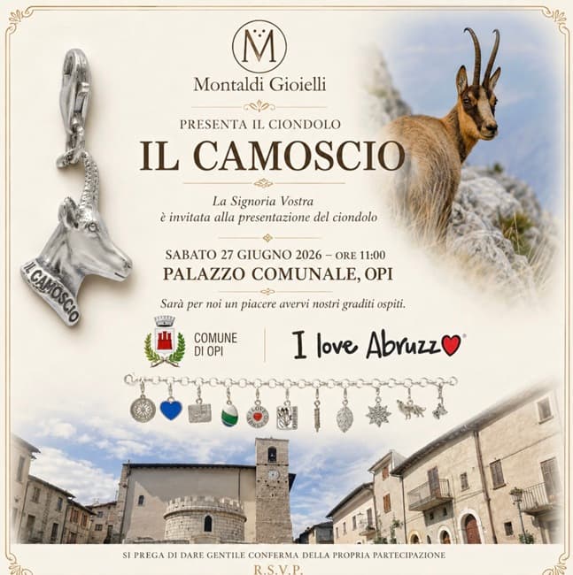 “Il Camoscio”: il nuovo ciondolo di Giuliano Montaldi per I Love Abruzzo
