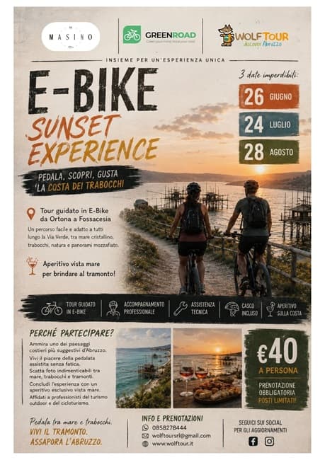 E‑Bike Sunset Experience 2026 sulla Costa dei Trabocchi