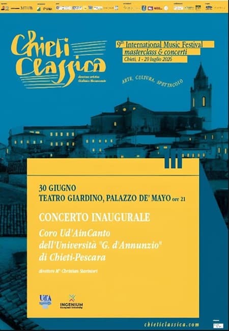 Chieti Classica 2026: il festival internazionale torna dal 1° al 20 luglio
