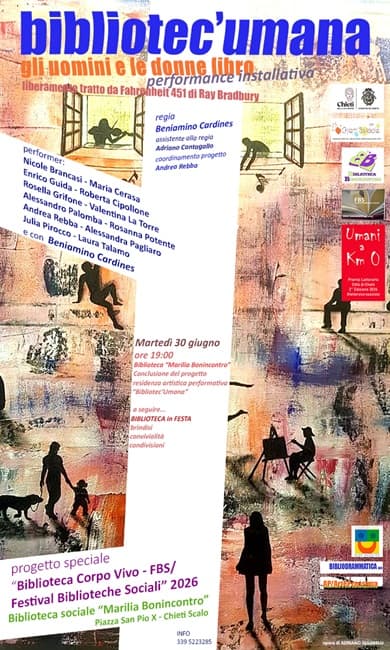 Bibliotec’Umana: a Chieti tornano gli uomini libro ispirati a Fahrenheit 451
