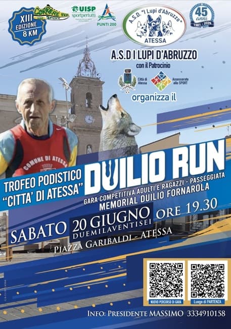 Atessa, tutto pronto per la 13ma Duilio Run, il Trofeo Podistico Memorial Fornarola