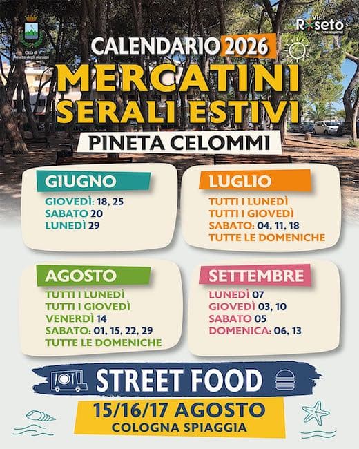 Roseto degli Abruzzi, ricco calendario per i mercatini serali estivi