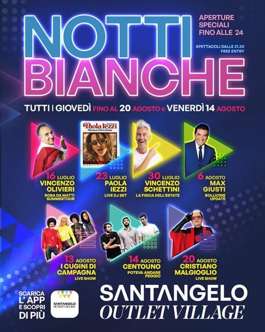 Notti Bianche 2026 a Città Sant’Angelo: spettacoli gratuiti fino a mezzanotte