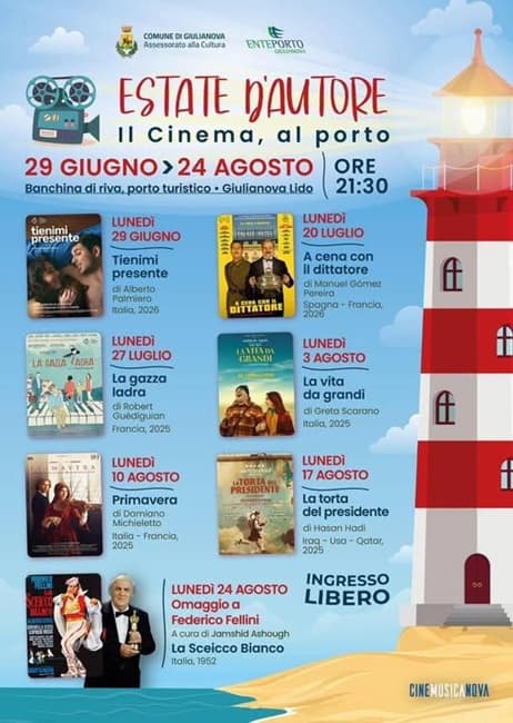 Giulianova, al via “Estate d’Autore”: prima proiezione con il film “Tienimi presente”